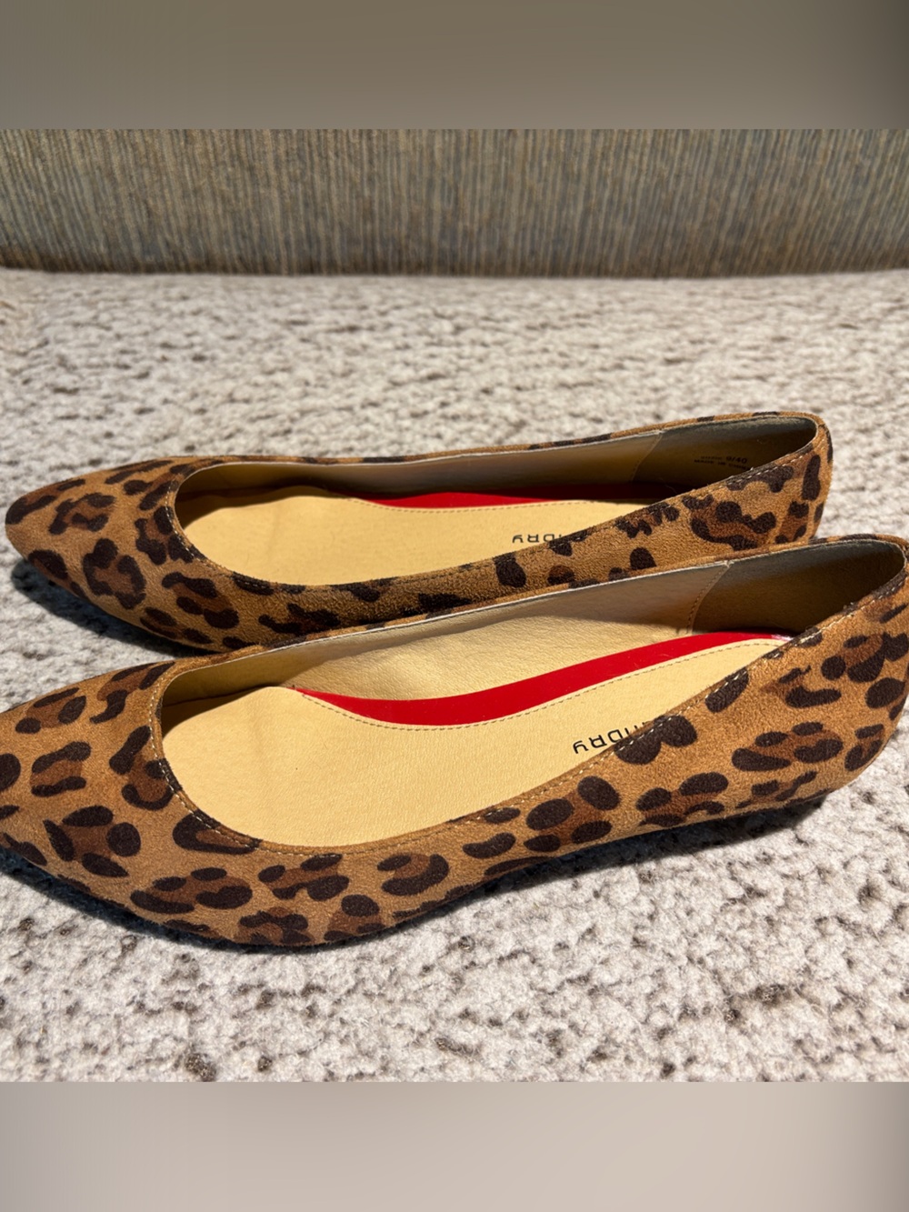 CL by Laundry Leopard-Print Pointed-Toe Flats in Brown